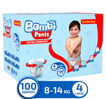 Sanita Bambi Baby Diaper Pants Size 4 Large 8-14 kg 100 pcs