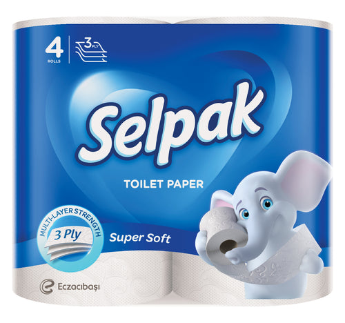 Selpak Super Soft Toilet Paper 3ply 4 x 140 Sheets