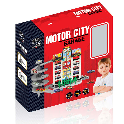 Power Joy Parking Garage & 4 Cars Set C8429