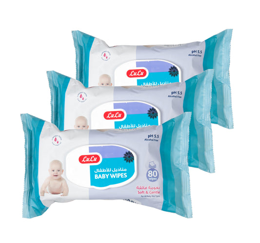 LuLu Baby Wipes 3 x 80pcs