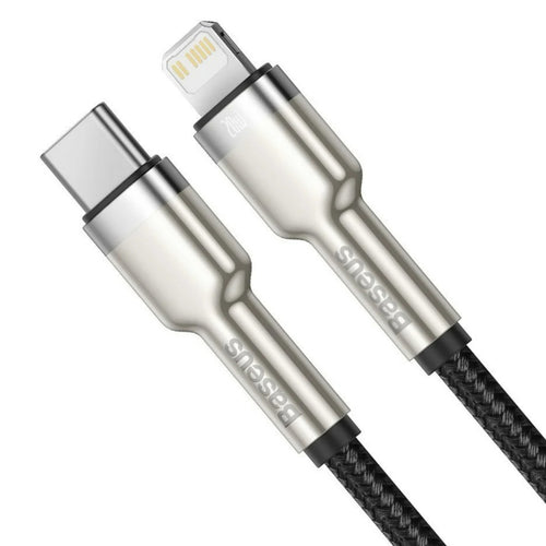 Baseus Metal Type C to Lightning Data Cable, 20 W, 2 m, Black, CATLJK-B01