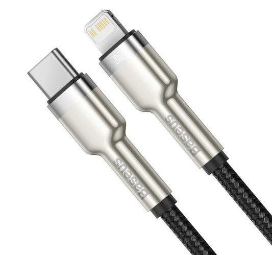 Baseus Metal Type C to Lightning Data Cable, 20 W, 2 m, Black, CATLJK-B01