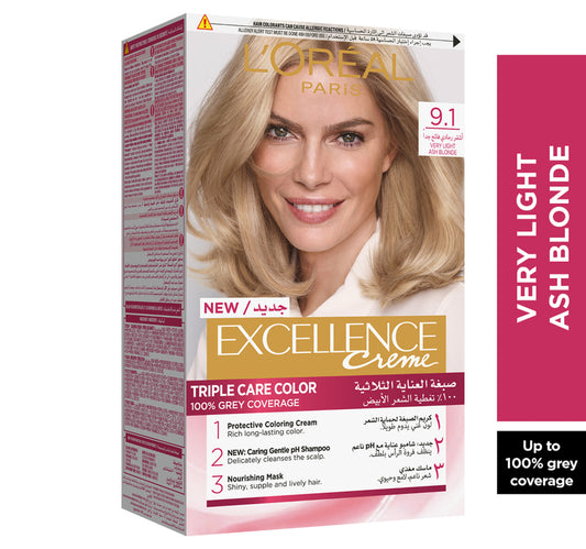 L'Oreal Paris Excellence Creme Color 9.1 Very Light Ash Blonde 1 pkt