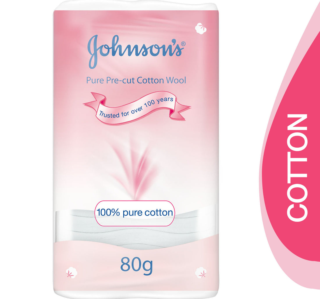 Johnson's Baby Pure Pre-cut Cotton Wool 80 g