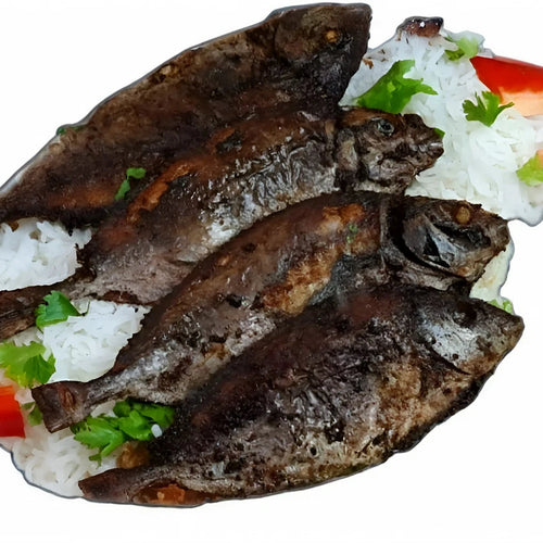 Fried Safi Fish with white Sheelani rice Al Lulu Kitchen
