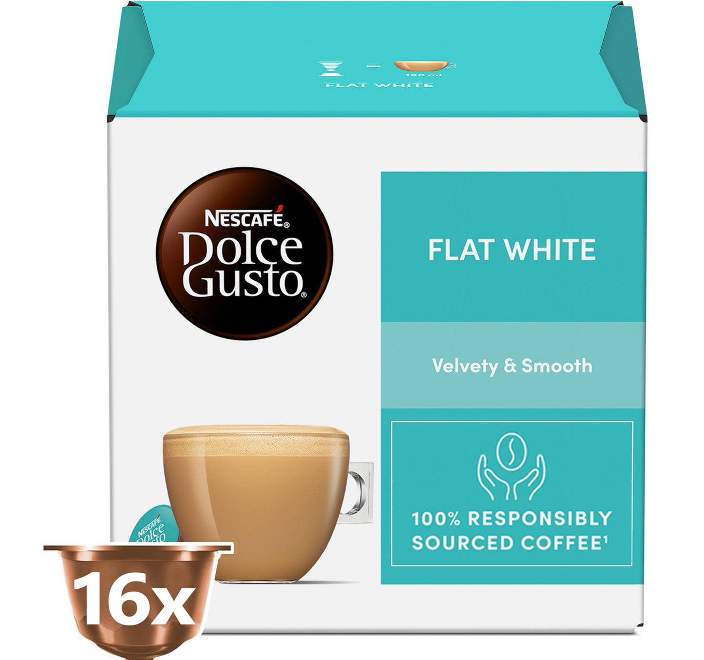Nescafe Dolce Gusto Flat White Coffee Capsules 16 pcs