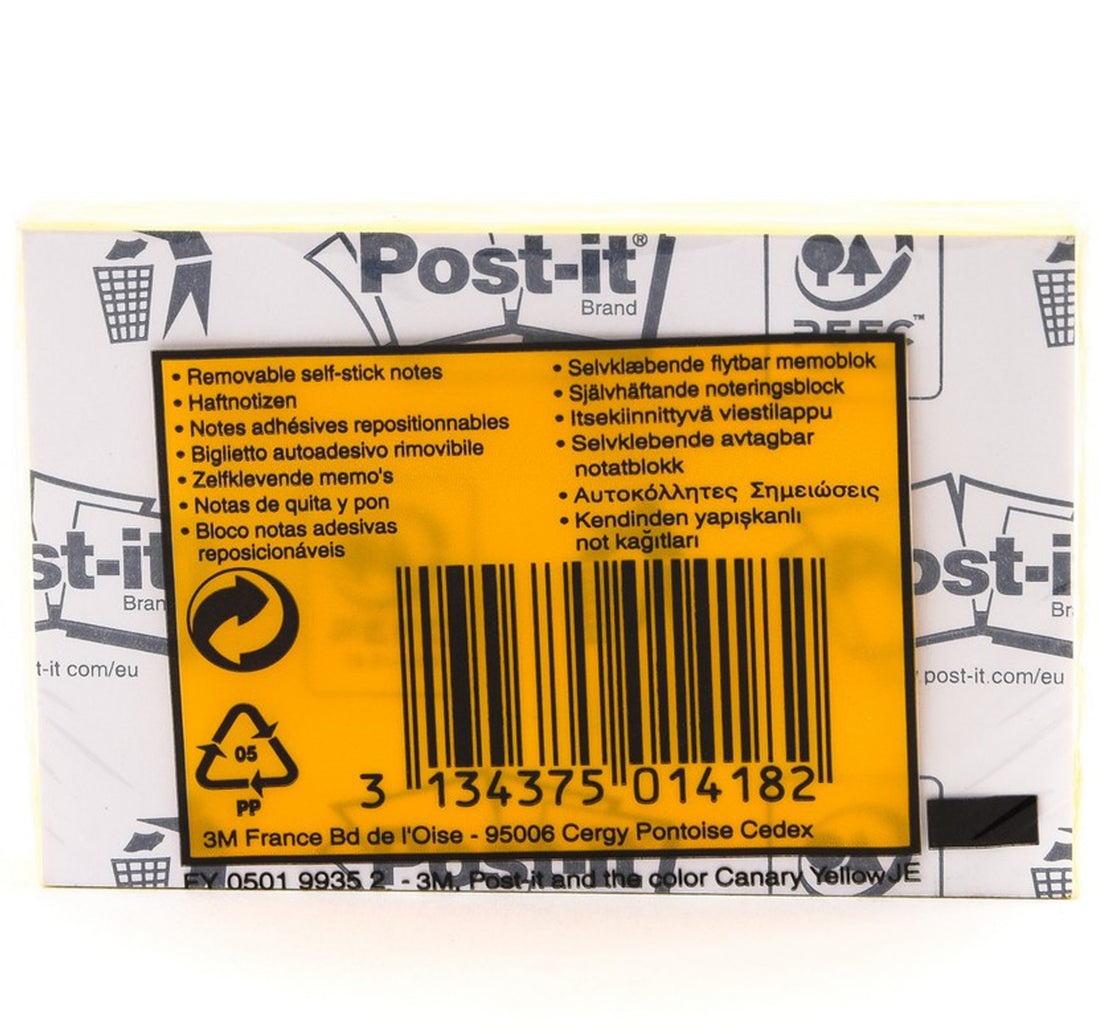 3M Post-it Notes Yellow 2in x 3in 100 Sheets