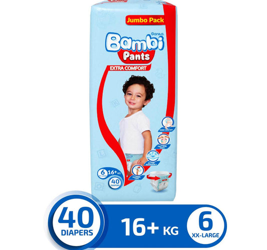 Sanita Bambi Baby Diaper Pants Size 6 XX-Large 16+ kg 40pcs