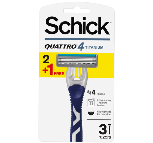 Schick Quattro 4 Titanium Razor Value Pack 3 pcs