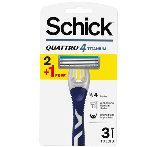 Schick Quattro 4 Titanium Razor Value Pack 3 pcs