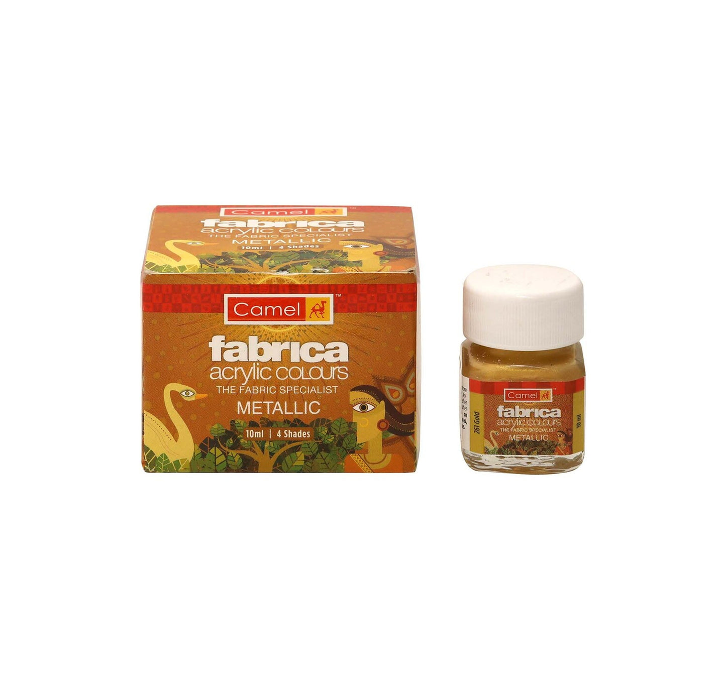 Camel Fabrica Acrylic Colours Metallic 10mlx4 Shades