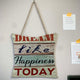 Maple Leaf Dream Like Happiness Today Sign Wooden Pallet Wall Art Hanging Board, 30 x 28 cm, 20YX084