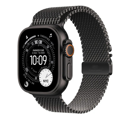Apple Watch Ultra 3 GPS + Cellular Smartwatch, 49 mm Black Titanium Case with Black Titanium Milanese Loop(M), MF1Q4AF/A