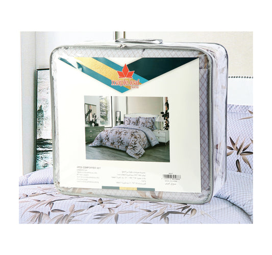 Maple Leaf Comforter 160x230cm 4Pcs Set Assorted Colors & Designs