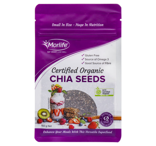 بذور الشيا العضوية من مورلايف 150 جم