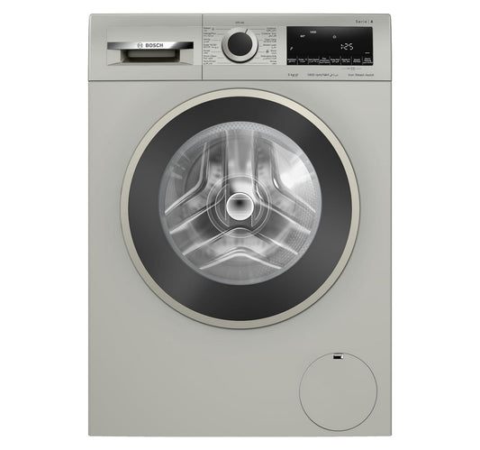 Bosch Series 4 Front Load Washing Machine, 9 kg, 1400 RPM, Silver inox, WGA1440XGC
