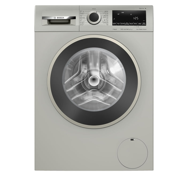 Bosch Series 4 Front Load Washing Machine, 9 kg, 1400 RPM, Silver inox, WGA1440XGC
