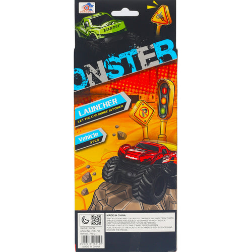 Skid Fusion Monster Car 3pcs 779-21 Assorted