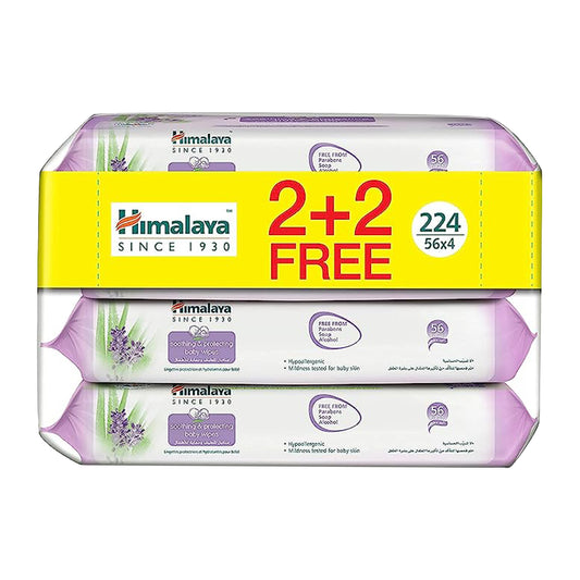 مناديل هيمالايا المهدئة والمحمية للأطفال، 4 × 56 قطعة