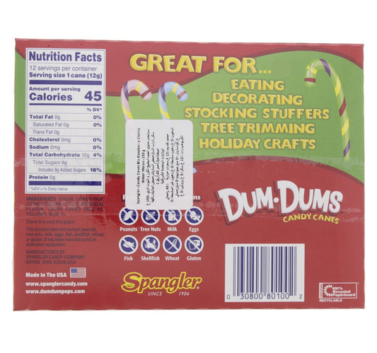 Spangler Candy Canes Raspberry Cherry and Watermelon 150 g