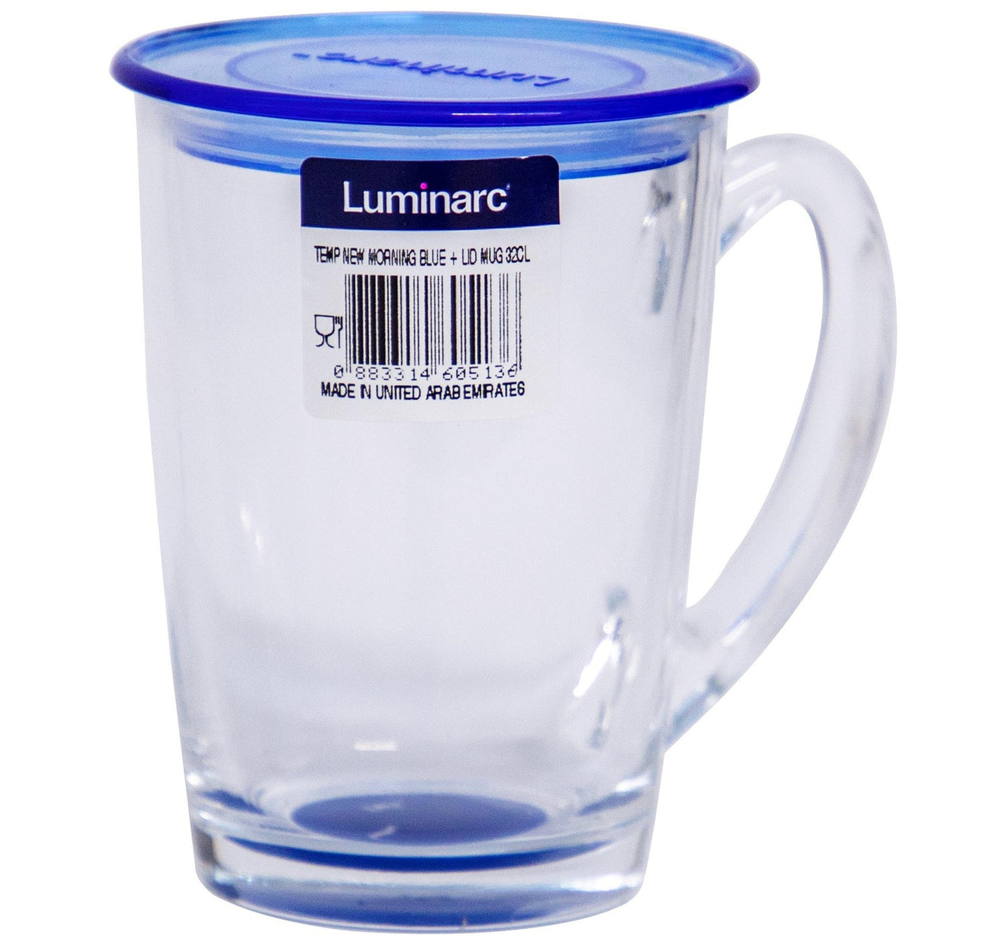 Luminarc New Morning Mug with Lid, Blue, 32 cl, 833