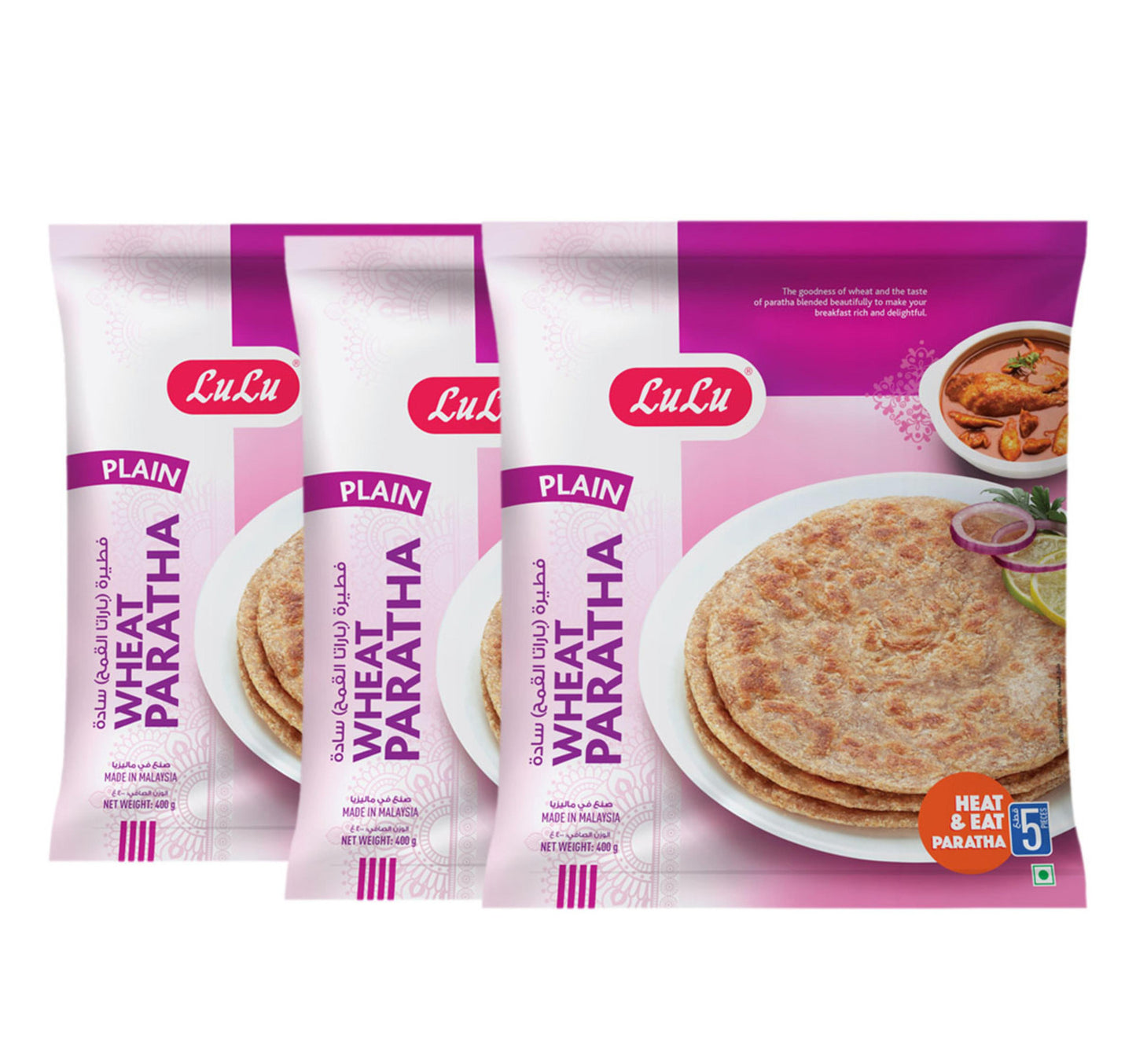 LuLu Wheat Paratha Plain Value Pack 3 x 400 g