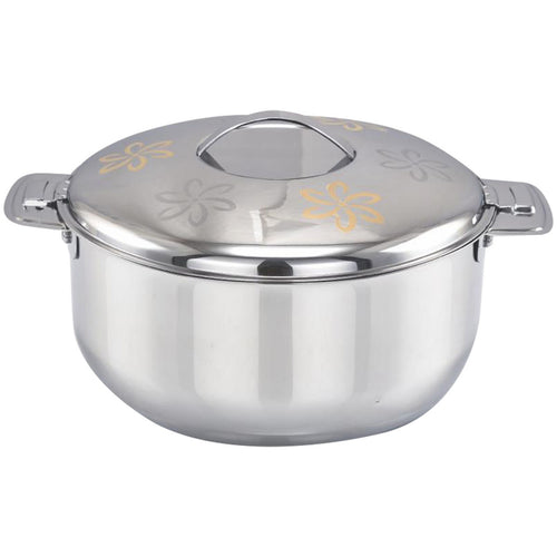 Sanjana Stainless Steel Casserole, Galaxy Classic Gold, 2500 ml