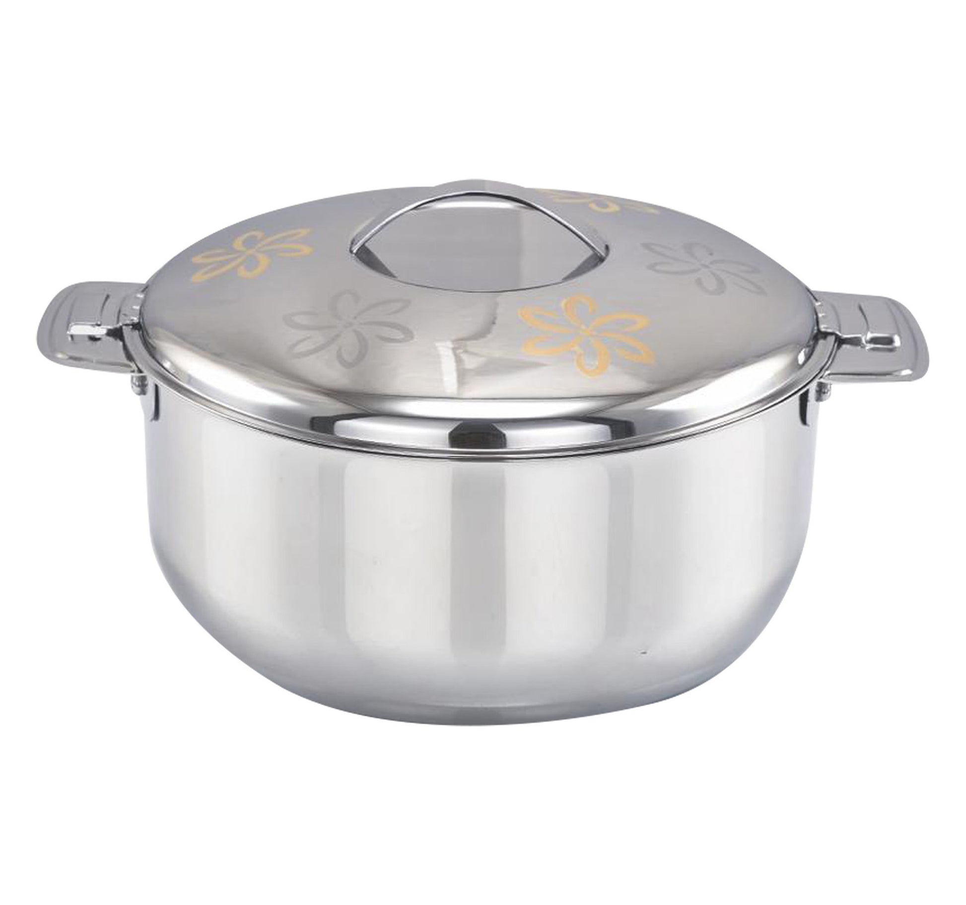 Sanjana Stainless Steel Casserole, Galaxy Classic Gold, 2500 ml