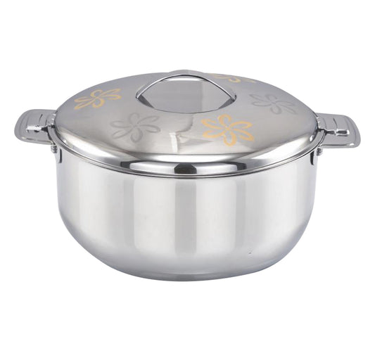 Sanjana Stainless Steel Casserole, Galaxy Classic Gold, 2500 ml