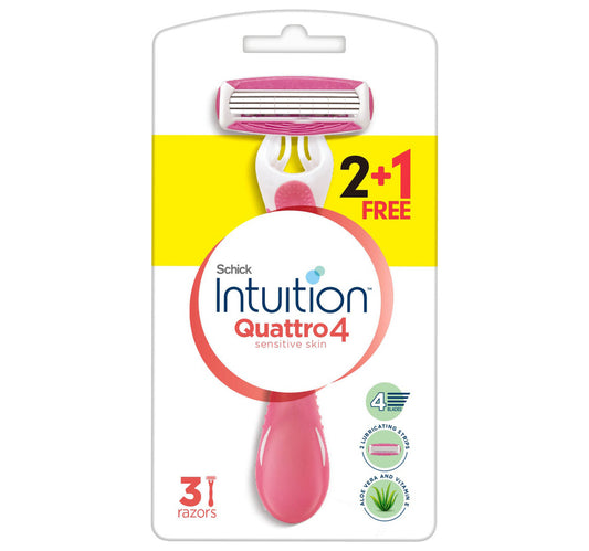 Schick Quattro Sensitive Razors For Women 2+1