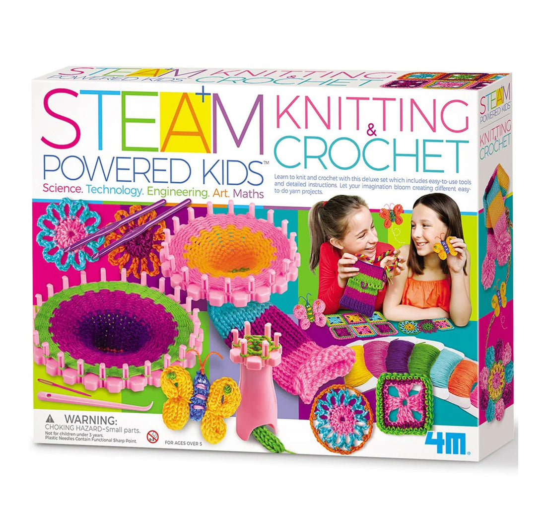 4M Steam Powered Kids - Knitting & Crochet Kit, 00-05539