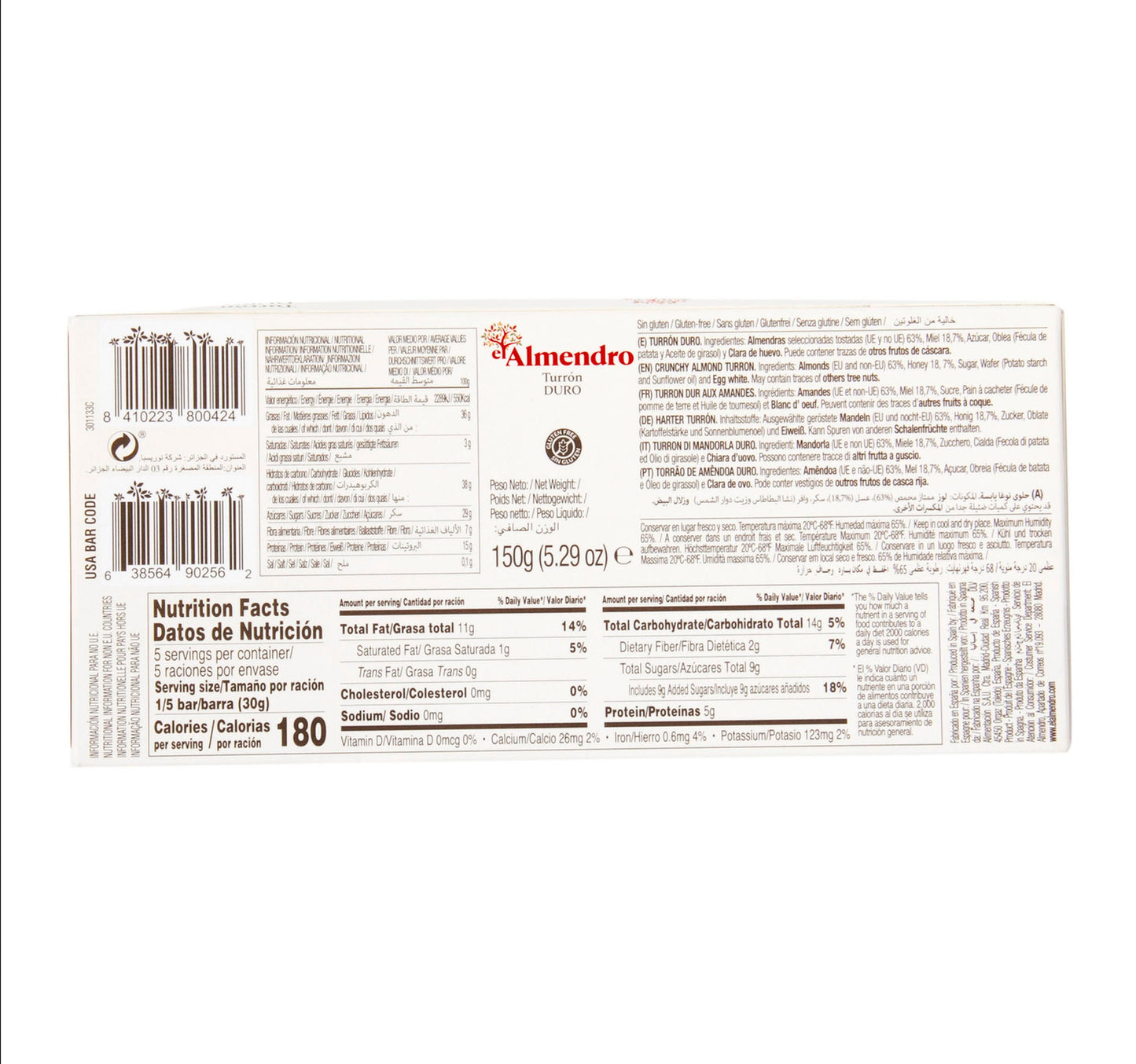 El Almendro Crunchy Almond Turron 150 g