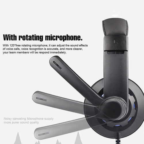 Trands USB Stereo Wired Headset Gaming Headphones with Noise Cancelling Microphone TR-HS799, Black