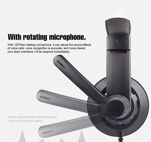 Trands USB Stereo Wired Headset Gaming Headphones with Noise Cancelling Microphone TR-HS799, Black
