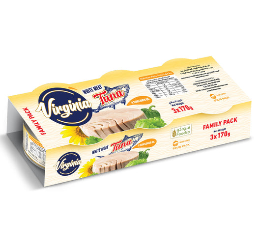 Virginia White Meat Tuna In Sunflower Oil 3 x 170 g