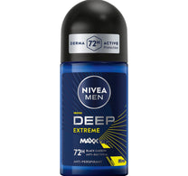 Nivea Men Deep Extreme MaxxTech Roll-On with Black Carbon 72H Odor Protection 50 ml