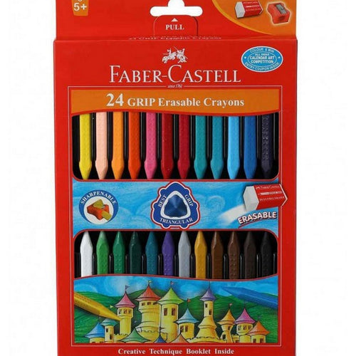 Faber-Castell Grip Erasable Crayons 24's 122924