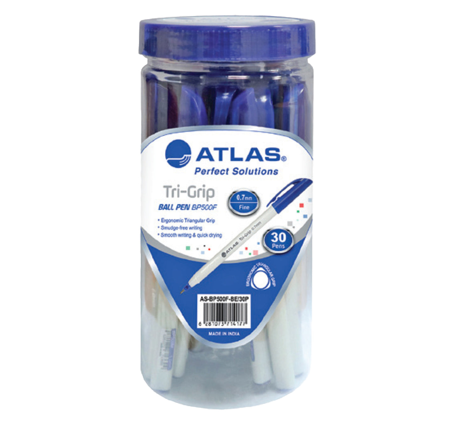 Atlas Tri-Grip Ball Pen 30 pcs Jar Set