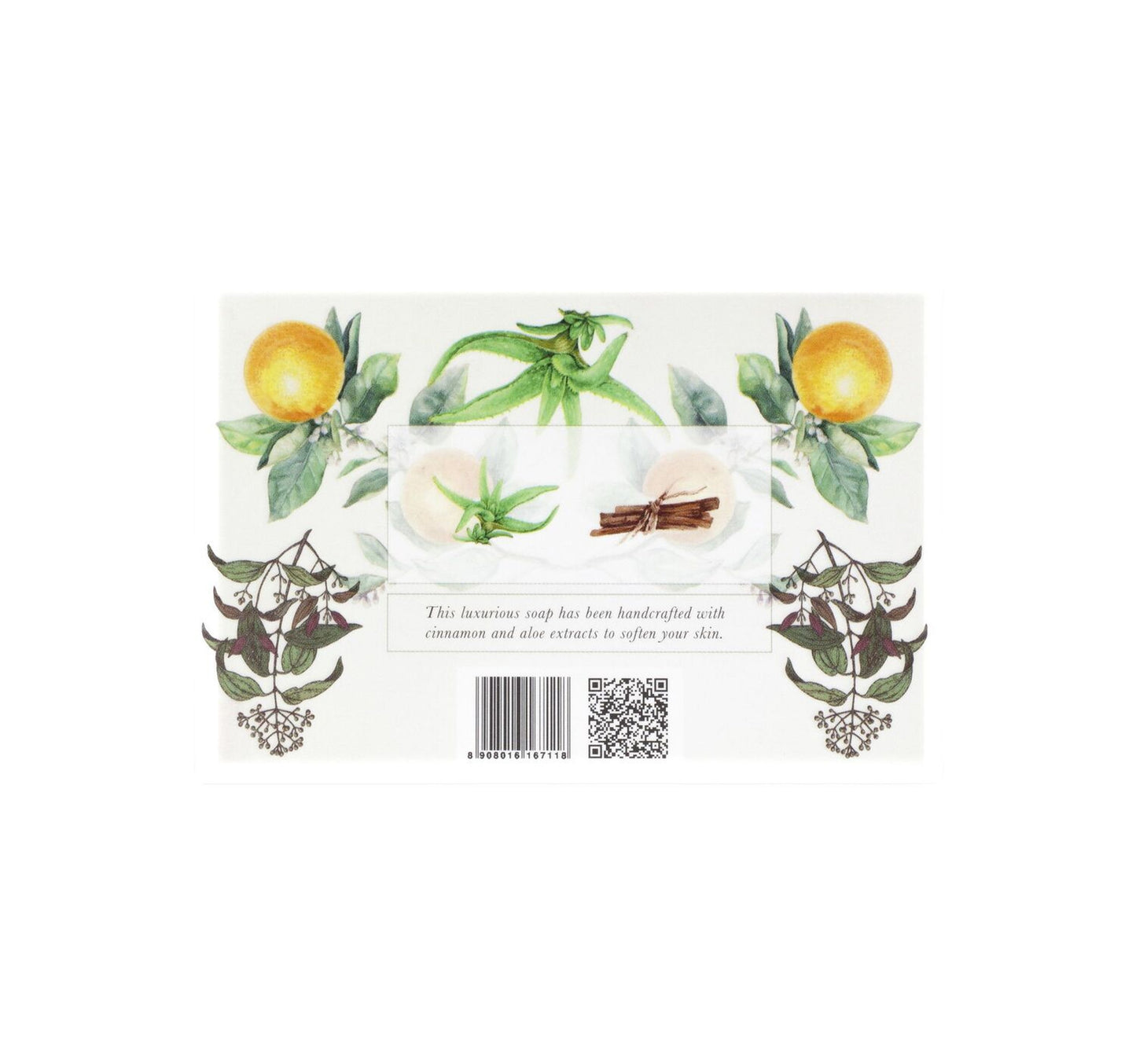 Qaadu Luxury Handmade Soap With Natural Ingredients Aloe Vera Cinnamon & Orange 125 g