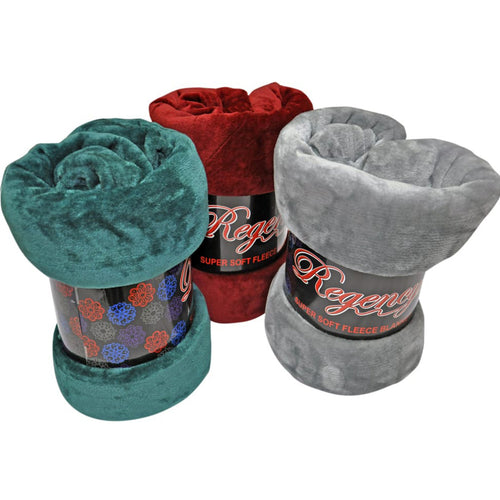 Regency Fleece Blanket 200x220cm Assorted Colors 1pc