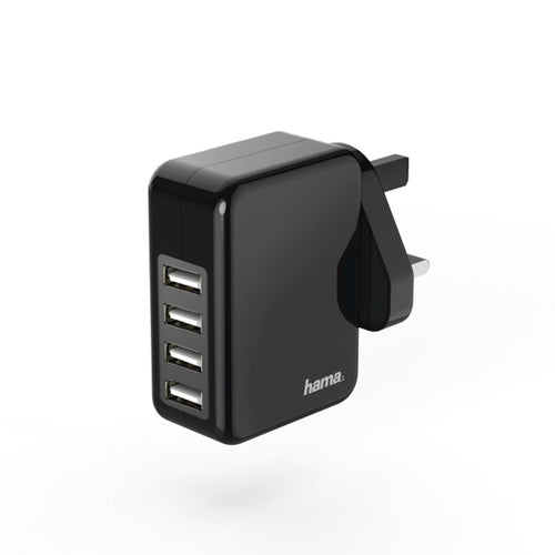 Hama Charger,4USB, 4.8 A,USB Charging Adapter ,Black (73183276)