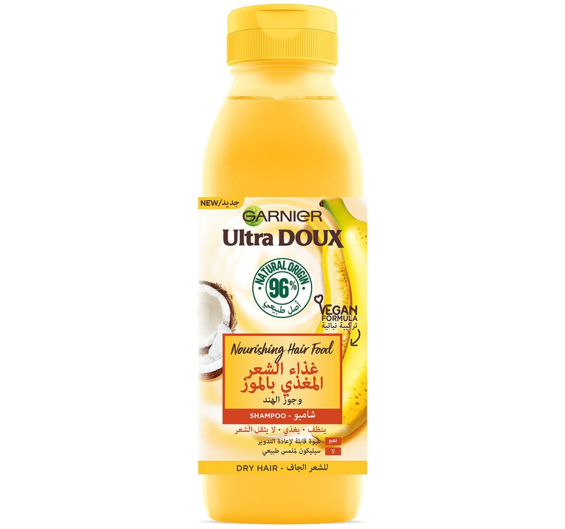 شامبو غارنييه ألترا دو المغذي للشعر بالموز وجوز الهند 350 مل