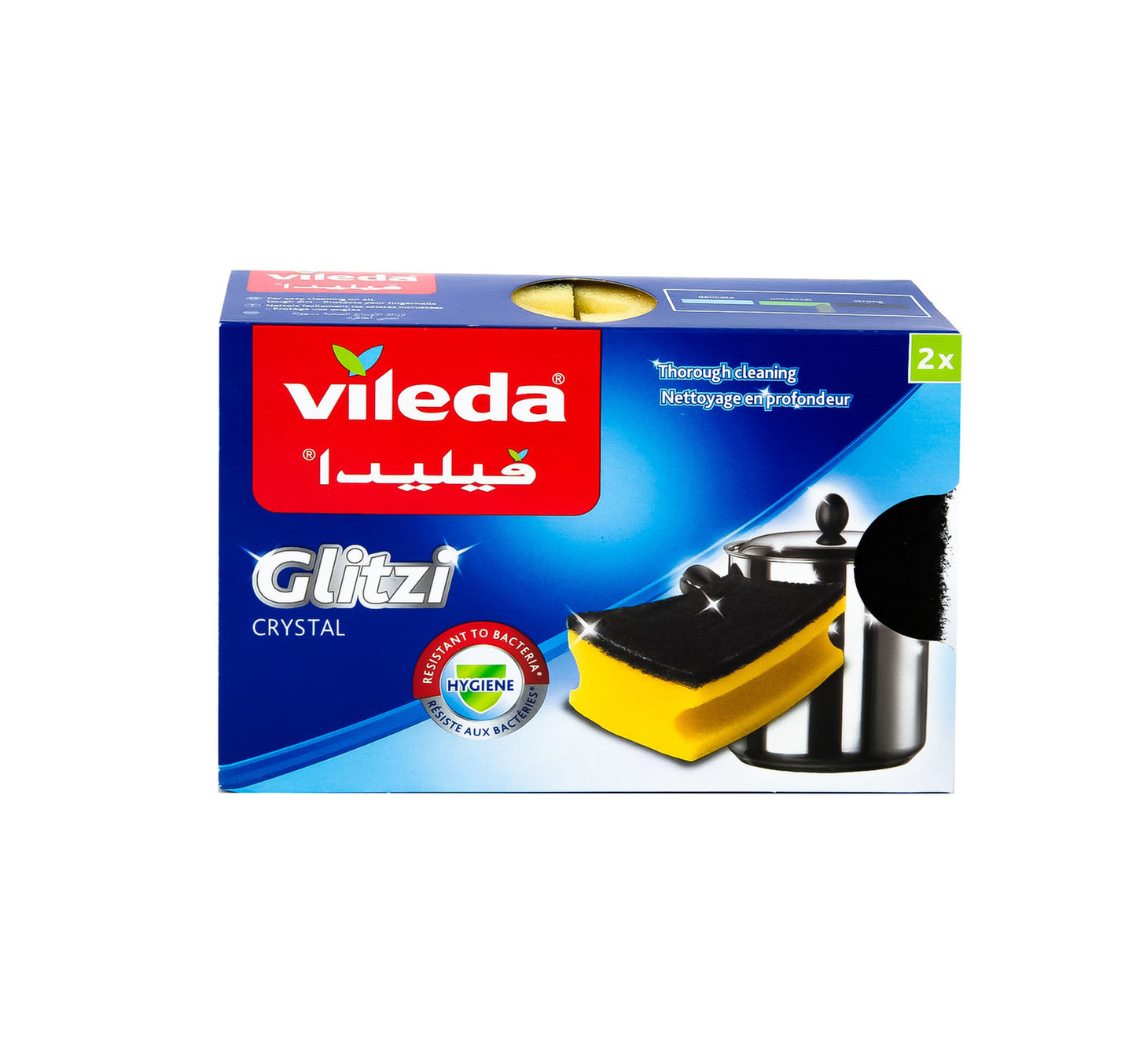 إسفنجة فيليدا جليتزي لغسيل الأطباق عالية الرغوة، قطعتان