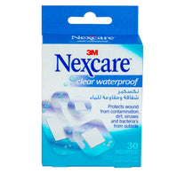 ضمادة نيكسكير شفافة مقاومة للماء، 30 قطعة متنوعة