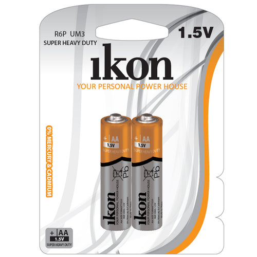 بطارية AA فائقة التحمل من Ikon R6PBP2B، عبوة من قطعتين