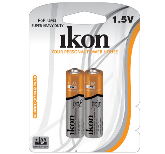 بطارية AA فائقة التحمل من Ikon R6PBP2B، عبوة من قطعتين