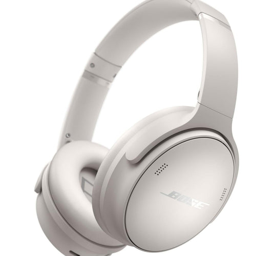 سماعات Bose QuietComfort اللاسلكية لإلغاء الضوضاء، لون أبيض