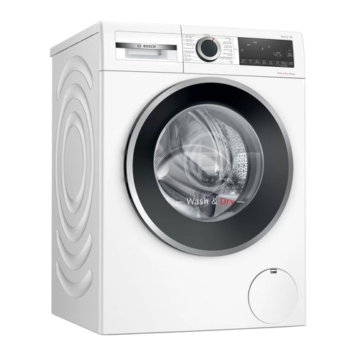 Bosch Series 4 Front Load Washer & Dryer, 9/6 kg, 1400 RPM, White, WNA244X0GC