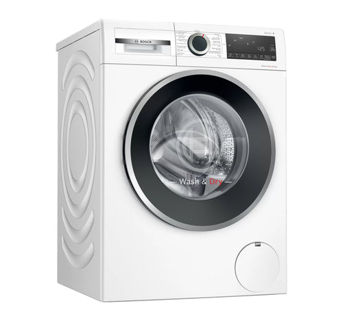 Bosch Series 4 Front Load Washer & Dryer, 9/6 kg, 1400 RPM, White, WNA244X0GC