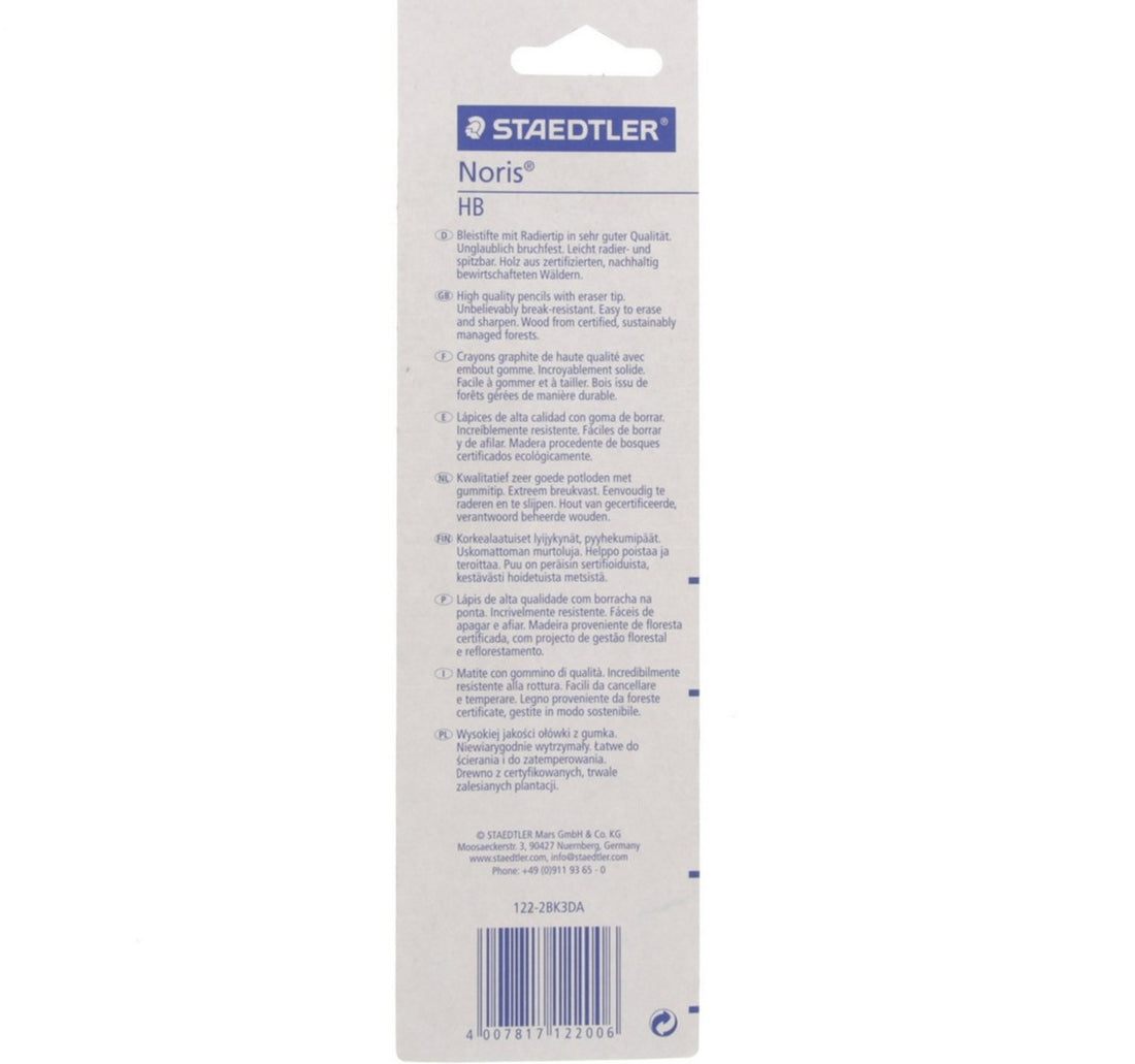 Staedtler Noris HB2 Pencil 122-2BK3DA 3Piece